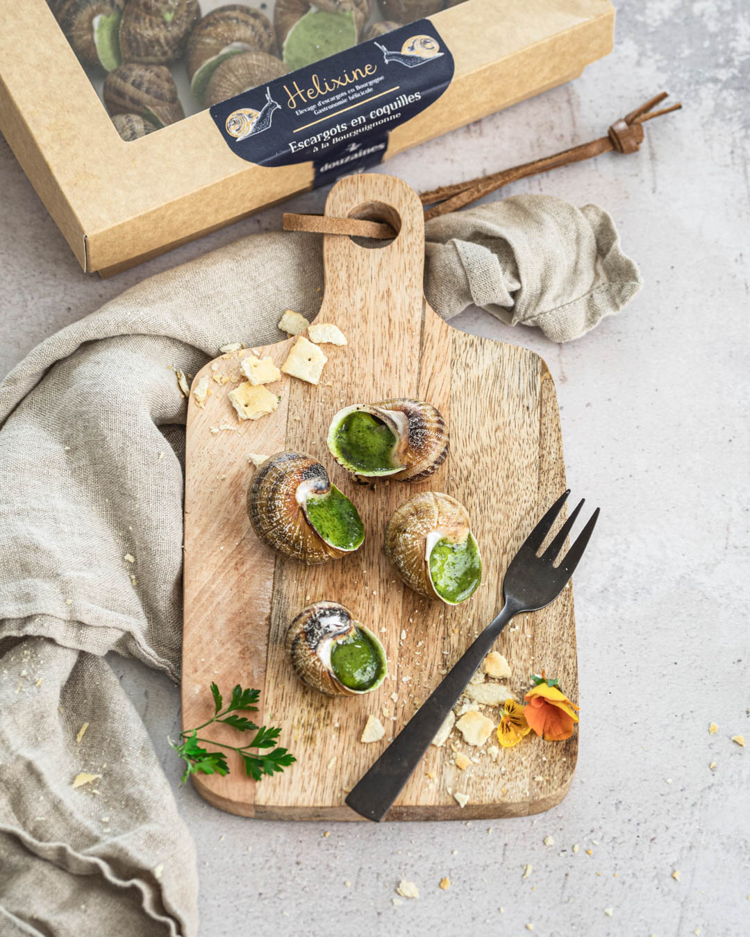 Helixine escargots en coquilles à la bourguignonne photographe produit dijon beaune